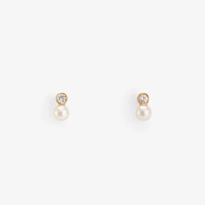 Satomi Kawakita Mixed Media Pearl/White Diamond Studs